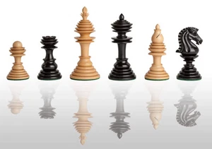The Bristol Luxury Chess Set - Pieces Only - 4.5" King - Genuine Ebony - Picture 1 of 12
