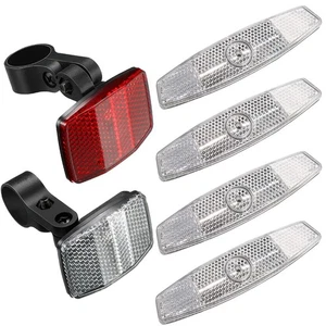 6 Pcs Bike Front and Rear Reflectors Kit Bicycle Light Safety Warning Reflect... - Foto 1 di 6