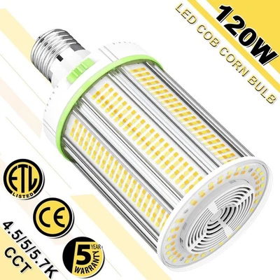 120W LED Corn Light Cob Bulbs 4500K/5000K/5700K Commercial Warehouse Garage Lamp - Image 1 of 4
