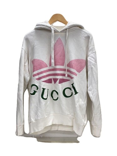 Felpa con cappuccio Gucci XS cotone WHT 717427 adidas logo felpa pullover usata