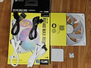White CORSAIR iCUE LINK RX140 MAX RGB 140mm PWM Single With Hub, Open Box - Afbeelding 1 van 1