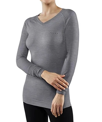 (TG. S) FALKE Wool-Tech Light V Neck W L/s Sh lana filo funzionale asciugatura r - Immagine 1 di 4
