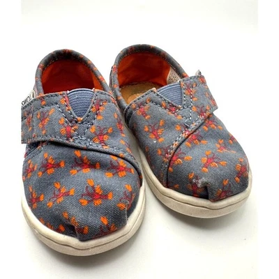TOMS Child Tiny Alpargata Canvas Loafer Flat Blue Lobster Size 5 Unisex - Image 1 of 4