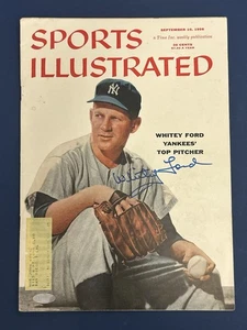 Sept 10 1956 Whitey Ford Yankees SIGNED Sports Illustrated Magazine STEINER holo - Picture 1 of 4