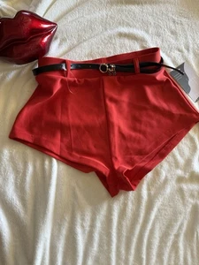 LOVE POEM BY BLOCK sexy elegante kurze Shorts Flamingo rot neu mit Mängeln S - Bild 1 von 8