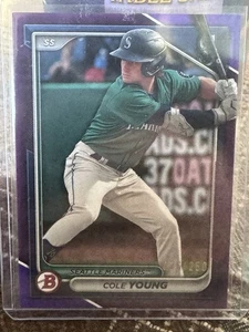 2024 Bowman #BP-112 Cole Young Prospects Purple #/250 Mariners Karte - Bild 1 von 3