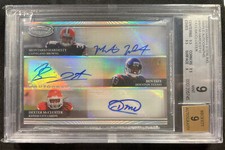 2010 Bowman Sterling Triple McCluster,Ben Tate,Hardesty Autographs SP /10 BGS 9