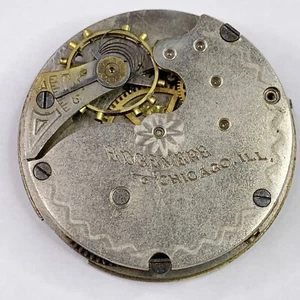 Edgemere Chicago ILL Pocket Watch Movement Repair For Parts Antique Vtg Hunting - Picture 1 of 4
