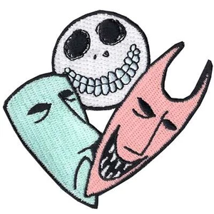 Nightmare Before Christmas Lock Shock Barrel Disney Iron On Embroidered Patch - Picture 1 of 1