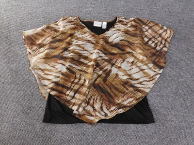 Alfred Dunner Top 16 Marrón Pullover Líneas Mujer Elástico Poliéster Foto 1 de 4