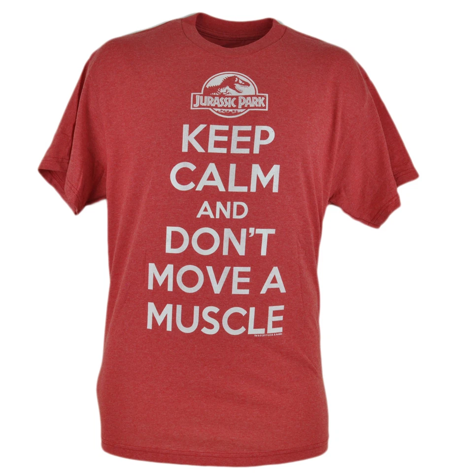 Jurassic Park Keep Calm And Dont Move A Muscle Dinosaur Tshirt Movie Tee  - Image 1 of 1