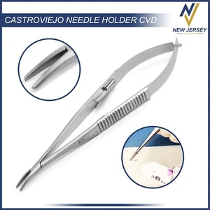 Castroviejo Micro Needle Holder, 15 cm / 5.9", curved, with lock, featherlight - Picture 1 of 2
