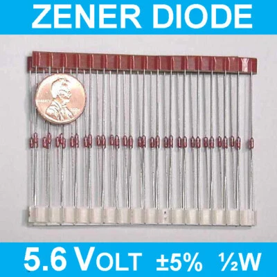 (200) 1N5232B 5.6 伏 ±5% 0.5 瓦 ZENER 二极管 - 低热漂移 * 美国卖家 * — 第 1/3 张图片