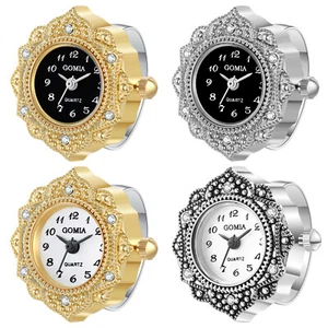 Gothic Vintage Rhinestone Dial Anolog Quartz Finger Ring Watch Women Ladies Gift - Picture 1 of 5