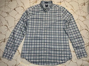 GANT Men Blue White Plaid Tech Prep Button Up Shirt Size 2XL Logo - Picture 1 of 6