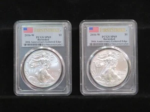 2016-W Silver Burnished American Eagle $1 .999 30th Ann. Lettered Edge PCGS - Picture 1 of 2