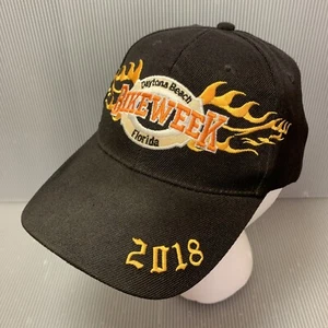 Mütze Kappe Daytona Beach Florida Bike Week 2018 schwarz mit Flammen, verstellbar - Bild 1 von 11