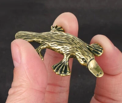 Brass Platypus Figurine Small Animal Statue Office Home Decoration Toy Gifts
