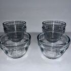 (6) Pampered Chef Clear Glass Measuring Cups Prep Bowls 3/4 Cup No Lids. Exc Cd