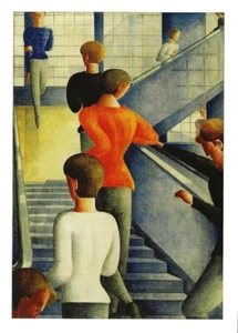 Postcard Oskar Schlemmer "Bauhaus Stairway" 1932 MoMA NYC Unused MINT - Picture 1 of 1
