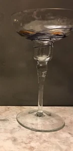 Mosaico azul lavanda oro candelabro 7,75" de alto - Imagen 1 de 7