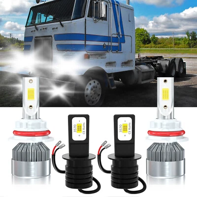 For Peterbilt 362 1986-1997 Combo LED Headlight Hi Lo+Fog light Bulbs Kit 6000K - Image 1 of 4