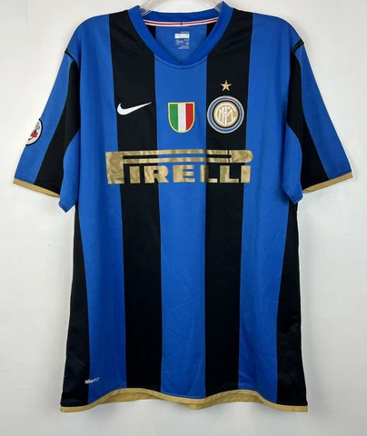 Nike Dri Fit Inter Milan Soccer Jersey PIRELLI Youth Boys XXL Stripe Shirt Cover