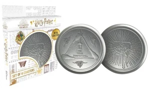 Harry Potter Set of 4 Embossed Metal Coasters - Picture 1 of 1