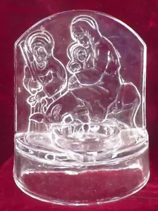 Nativity Scene Votive Candleholder Clear Glass Jesus Mary Joseph Christmas - Picture 1 of 6