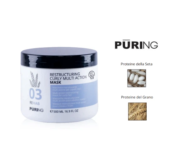 PURING MAXIMA Puring Rehab Restructuring Curly Maschera Multiazione per Capelli Ricci 500ml