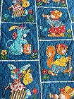 Vintage Childrens Baby Anthropomorphic Quilt & Embroidery 50's