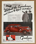 1936 Graham Superchargeur annonce imprimée voiture devoir arrêter de voler 10,5 x 13,5