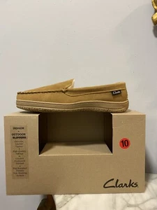 Brand New Sz 10 Clarks Cinnamon Indoor Outdoor Slippers/Moccasins - Picture 1 of 1