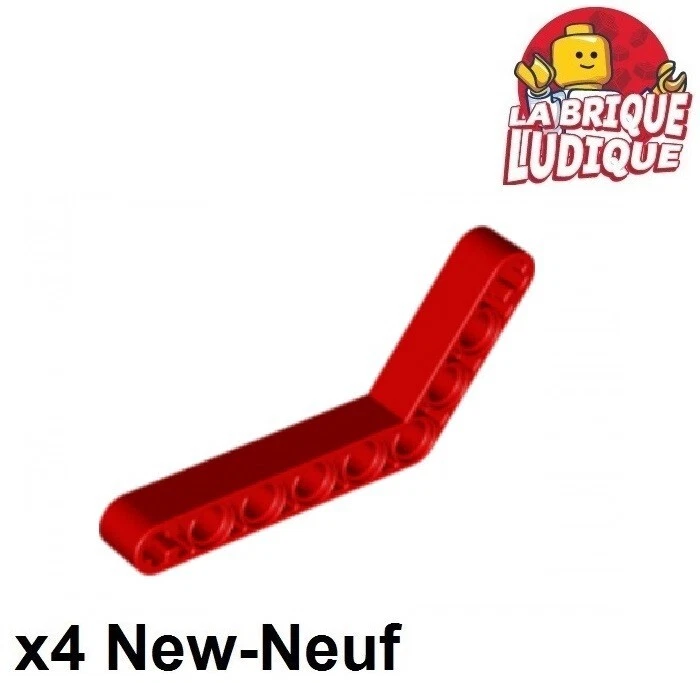 Lego Technic 4x Liftarm 1x9 bent (6-4) courbé rouge/red 6629 NEUF - Photo 1/1