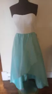 Alfred Sung trägerloses Damen weiß und blau Größe 12 klassisches Party Sommerkleid - Bild 1 von 2