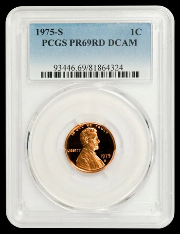 1975-S Lincoln Cent PCGS PR69RD DCAM - Nice Quality Example! Cover
