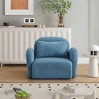 Living Room Furniture Lazy Sofa Chair Teddy Fabric Blue