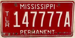 QUADRUPLE 7 license plate 7777 repeating Digit RedTriple 7777A Permanent - Picture 1 of 9