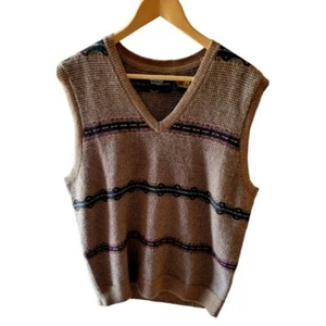 Polo Ralph Lauren Aviator Camel Brown Stripe V Neck Wool Sweater Vest NWT - Picture 1 of 6