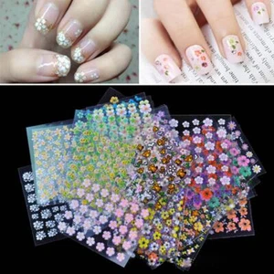Color Decorations 3D Design Flower Nail Art Stickers Manicure Tips Nail Decal - Picture 1 of 7