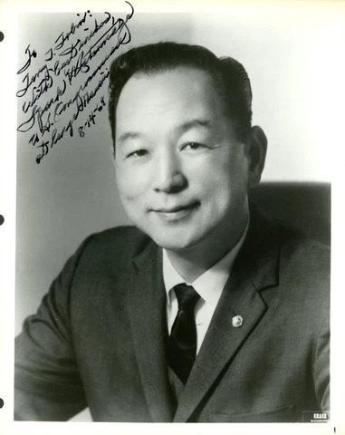 US Senator for Hawaii Spark Matsunaga Signed Photo Cover