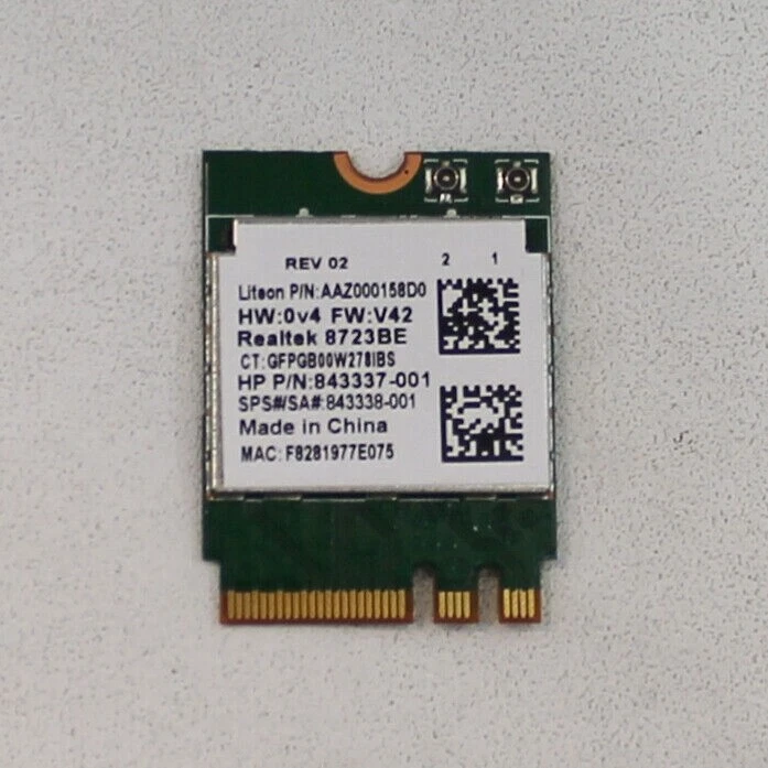 HP REALTEK RTL8723BE-VB 802.11B/G/N 1X1 WLAN Bluetooth 4.0 Combo WLAN Adapter - Bild 1 von 1