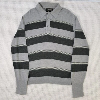 Suéter Polo Vintage Años 70 80 Jantzen Gris Rayas Tejido Talla M Manga Larga Foto 1 de 4