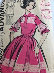 60er Jahre ADVANCE 2840 Vintage Schnittmuster Damen Kleid Größe 12 - Bild 1 von 6