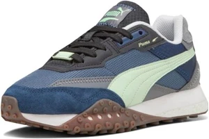 Authentische Puma große Kinder Blacktop Rider Lithium Turnschuhe Schuhe ~ marineblau/neonfarben - Bild 1 von 5