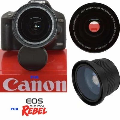 52MM WIDE ANGLE FISHEYE LENS + MACRO LENS FOR Canon EF-S 24mm f/2.8 STM Lens - Image 1 of 4