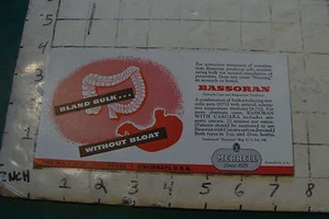 drug blotter:1940's Merrell BASSORAN sterculia gum magnewium trisilicate - Picture 1 of 2