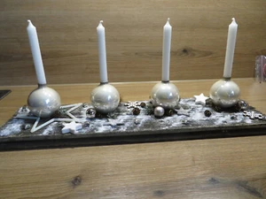 Weihnachtsdekoration ~ Deko ~ Tischdeko mit Kerzen~ Advent ~ Gesteck ~Handarbeit - Bild 1 von 9