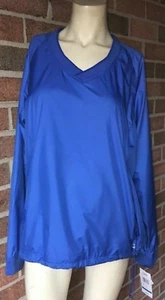 NWT $49 CABELA’S Women’s Rock Falls Pullover V-Neck Blue Lagoon Wind Breaker XL - Picture 1 of 12