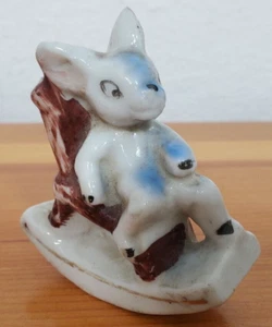 Anthropomorphic Donkey/Deer on rocking chair Ceramic 1930's Made in  Japan - Picture 1 of 7